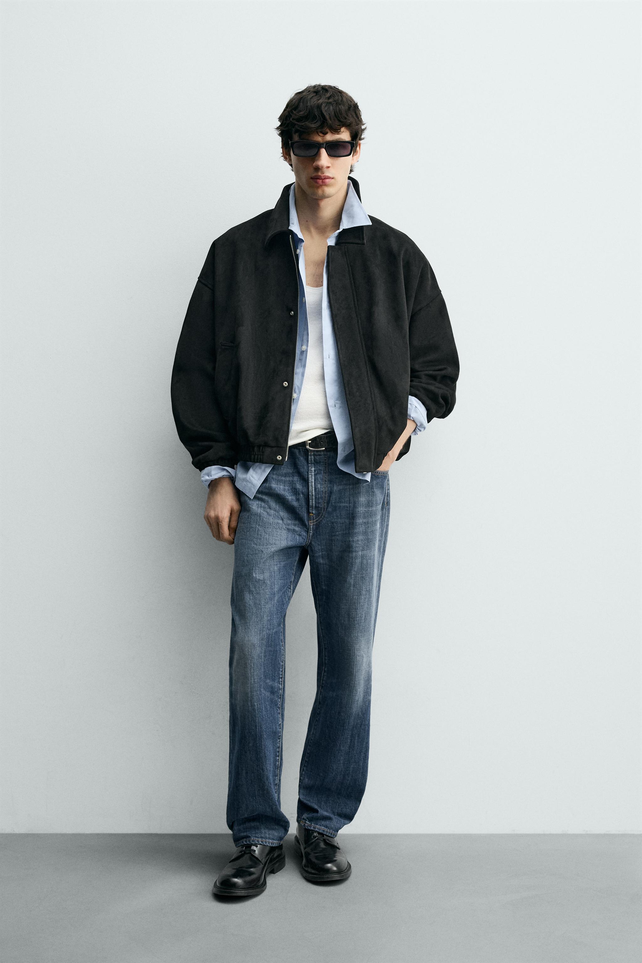 FAUX SUEDE RELAXED FIT JACKET